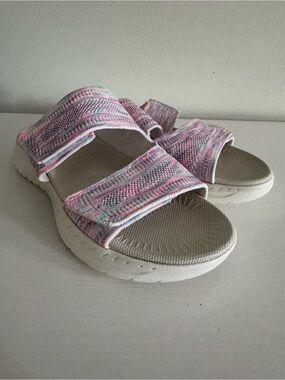 Women’s Pink Multi-Strap Slide Sandals